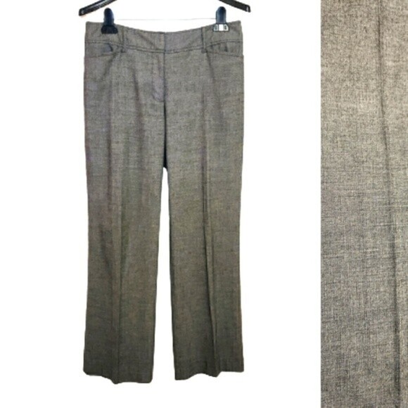 Ann Taylor LOFT Flat Front Straight Leg Pants Black White 6 - Picture 1 of 12